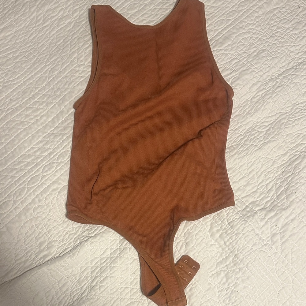 Rust Orange Sleeveless Bodysuit